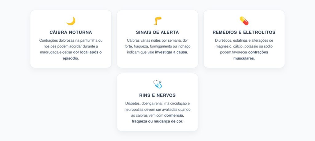 Cãibras Noturnas Frequentes: Quando Investigar Rins, Nervos e Remédios