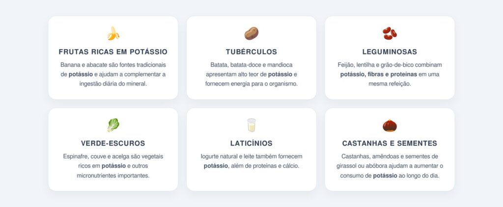 Quais alimentos são ricos em potássio?