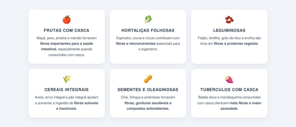 Quais alimentos são boas fontes de fibras?