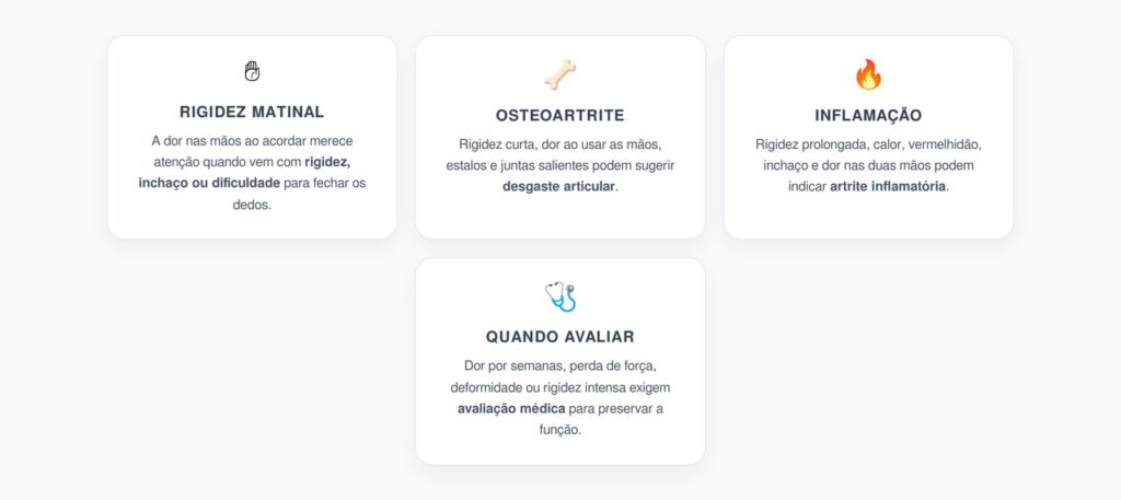 Dor nas Mãos pela Manhã: Rigidez Que Pode Revelar Desgaste ou Inflamação