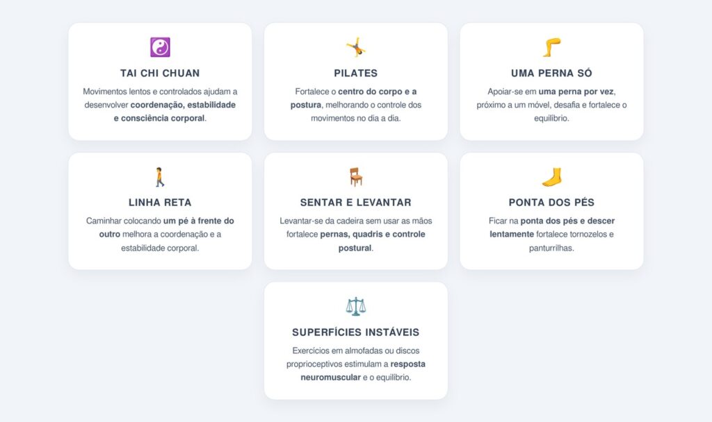 Quais exercícios fortalecem o equilíbrio?