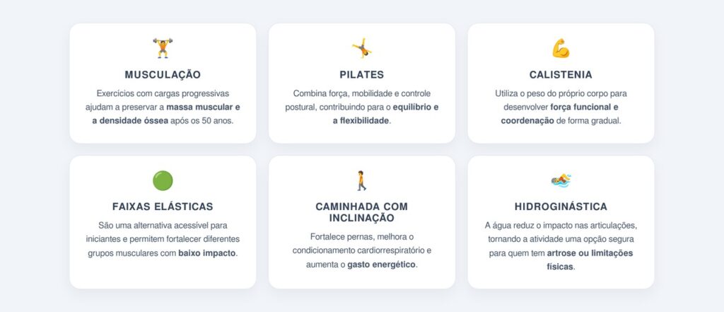 Quais exercícios são mais indicados após os 50?