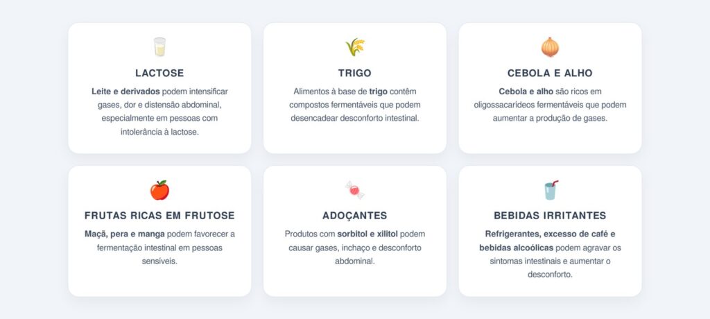 Quais alimentos pioram os sintomas e devem ser evitados?