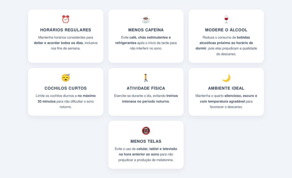 Quais hábitos ajudam a melhorar a higiene do sono?