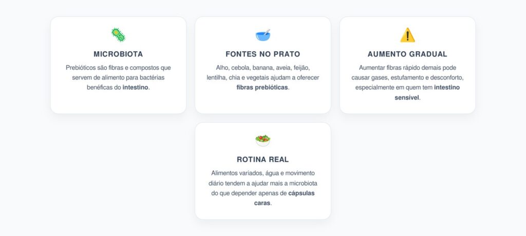 Prebióticos no Prato: Fibras Que Alimentam a Microbiota Sem Cápsulas Caras
