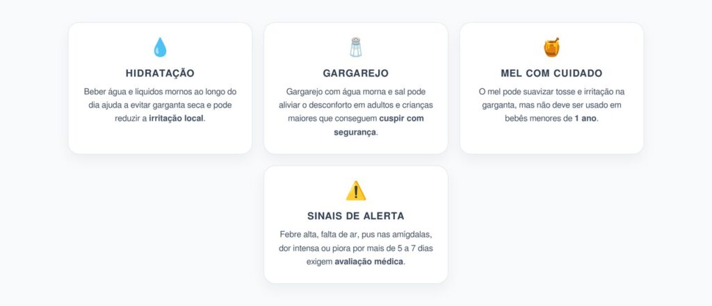 Dor de Garganta em Casa: O Que Alivia Sem Promessas Milagrosas