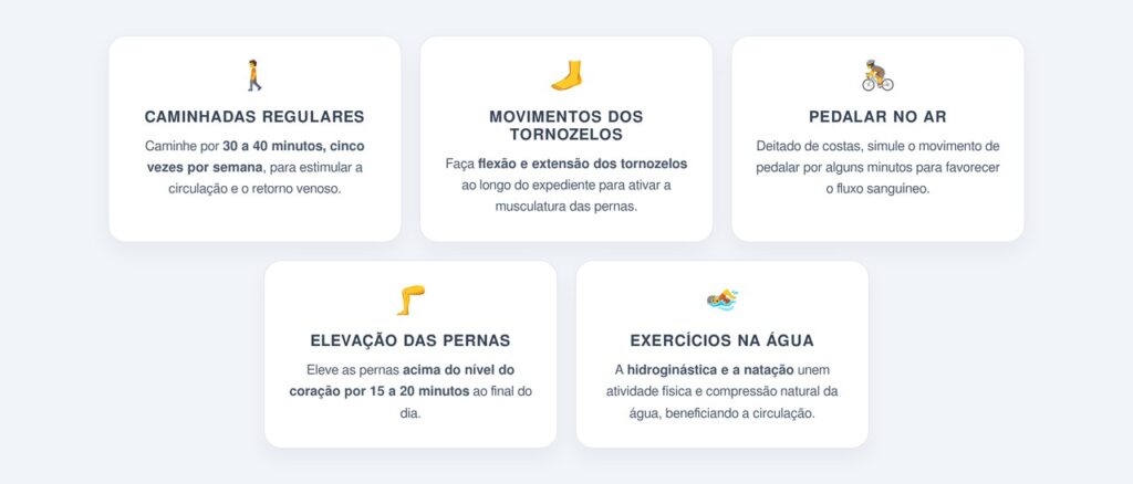Quais exercícios simples ajudam a circulação?