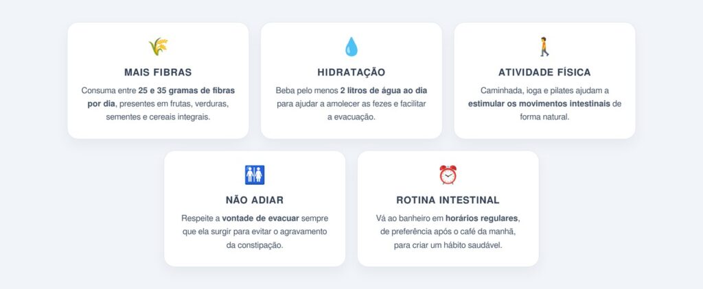 Quais mudanças ajudam a regular o intestino?