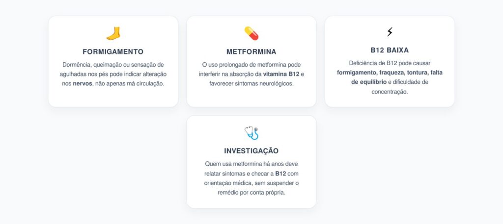 Formigamento nos Pés e Metformina: Alerta para Vitamina B12 Baixa