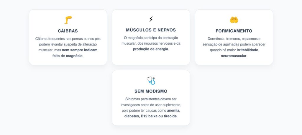 Cãibras, Cansaço e Formigamento: Quando Suspeitar de Magnésio Baixo