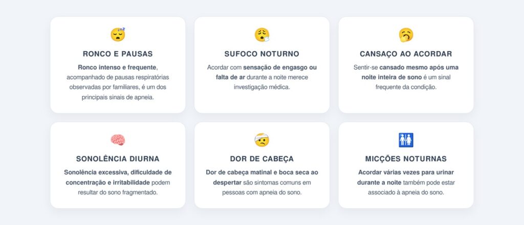 Quais sinais podem indicar apneia do sono?