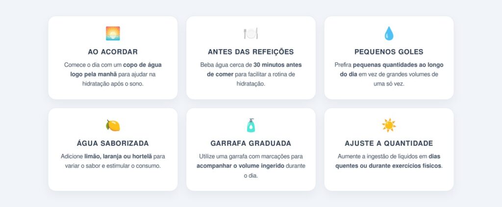 Como distribuir a água ao longo do dia?