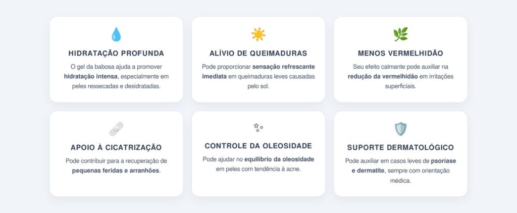 Quais são os benefícios da babosa para a pele?
