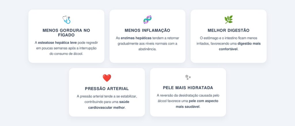 O que acontece com o fígado após parar de beber?