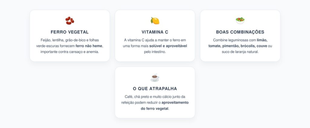 Feijão e Lentilha com Vitamina C: Como Aumentar a Absorção do Ferro Vegetal