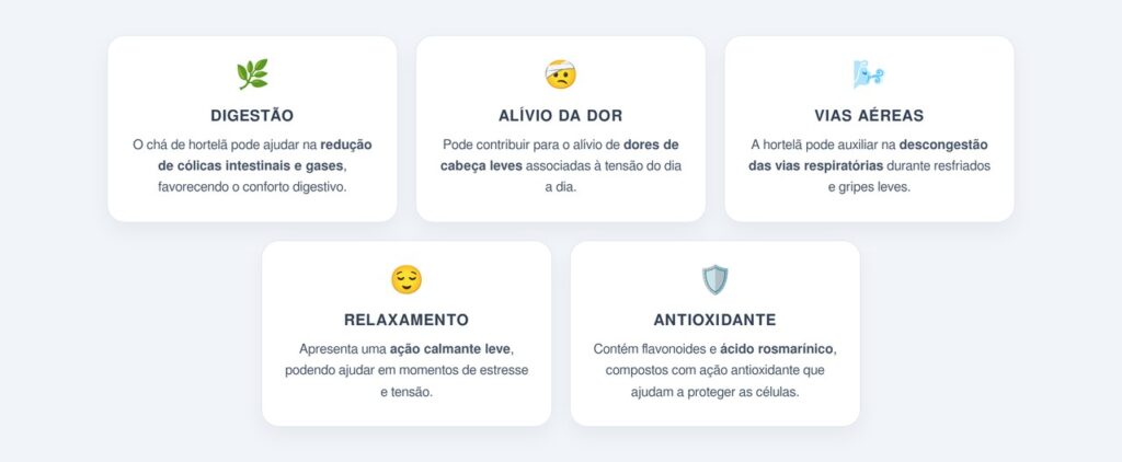 Quais são os principais benefícios do chá de hortelã?