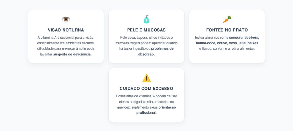 Vitamina A Para Pele, Visão e Imunidade: Quando Investigar Sem Exagerar