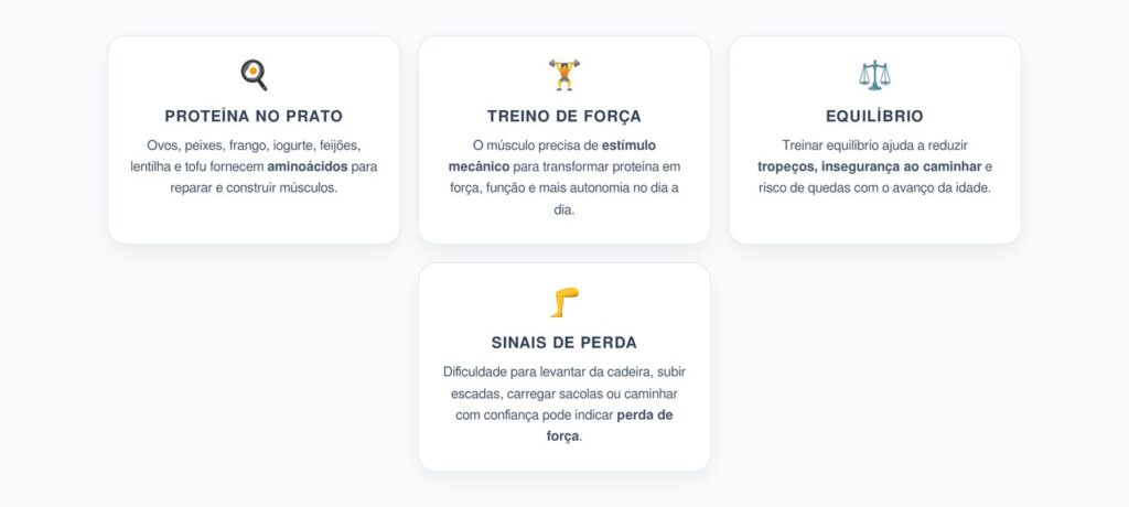 Depois dos 50: Proteína, Força e Equilíbrio Para Proteger os Músculos