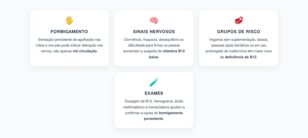 Formigamento nas Mãos e nos Pés: Quando Pode Ser Falta de Vitamina B12