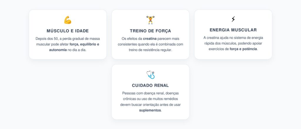 Creatina Depois dos 50: O Que Saber sobre Músculo, Força e Envelhecimento