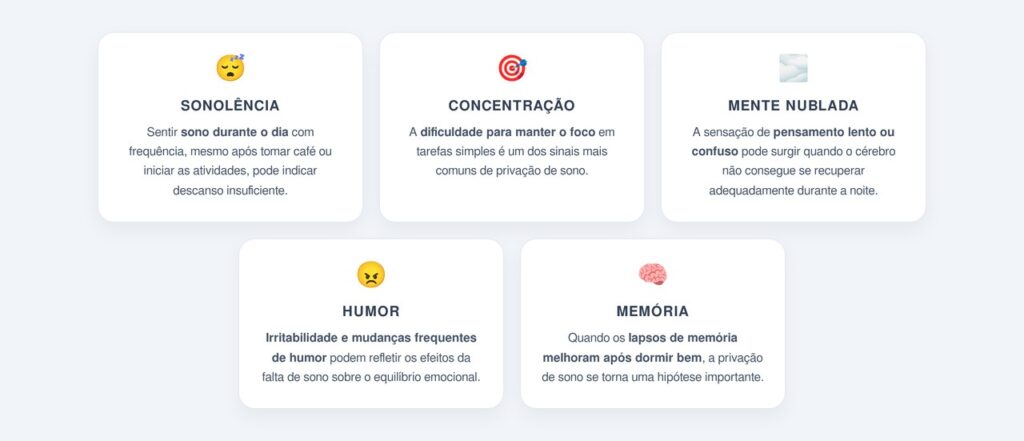 Quais sintomas indicam que o problema é o sono?