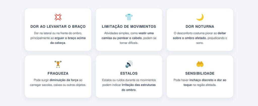 Quais sintomas indicam tendinite no ombro?
