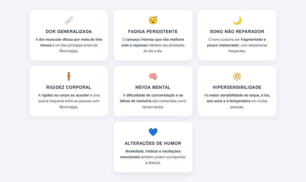 Quais são os principais sintomas da fibromialgia?