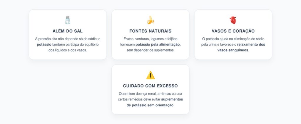 Pressão Alta e Potássio: O Mineral que Ajuda a Equilibrar o Sódio