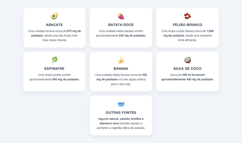 Quais alimentos são as melhores fontes de potássio?