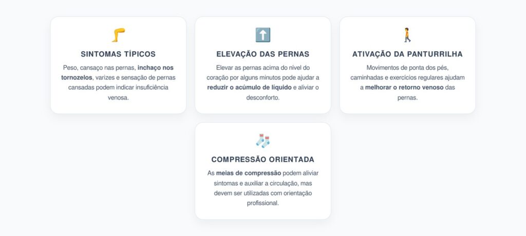 Pernas Inchadas no Fim do Dia: Sinais de Insuficiência Venosa e Cuidados Que Podem Ajudar