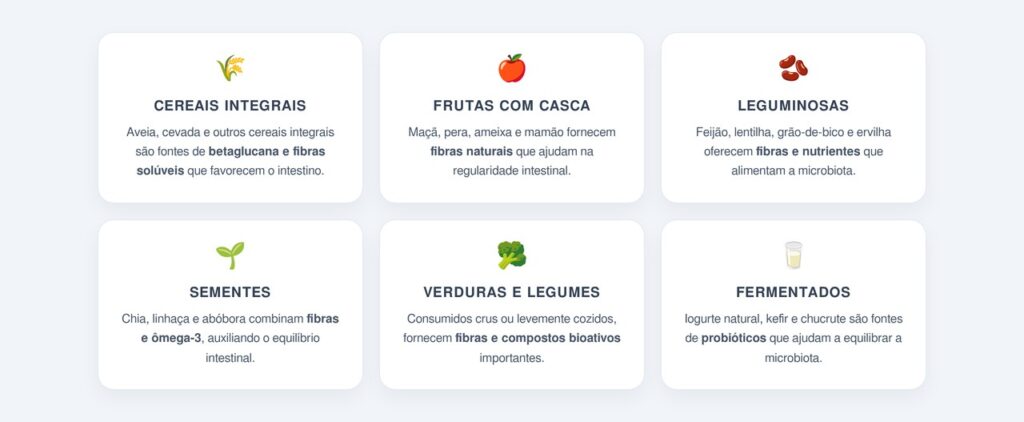Quais alimentos cuidam do intestino?