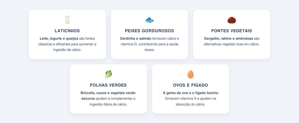 Quais alimentos são ricos em cálcio e vitamina D?