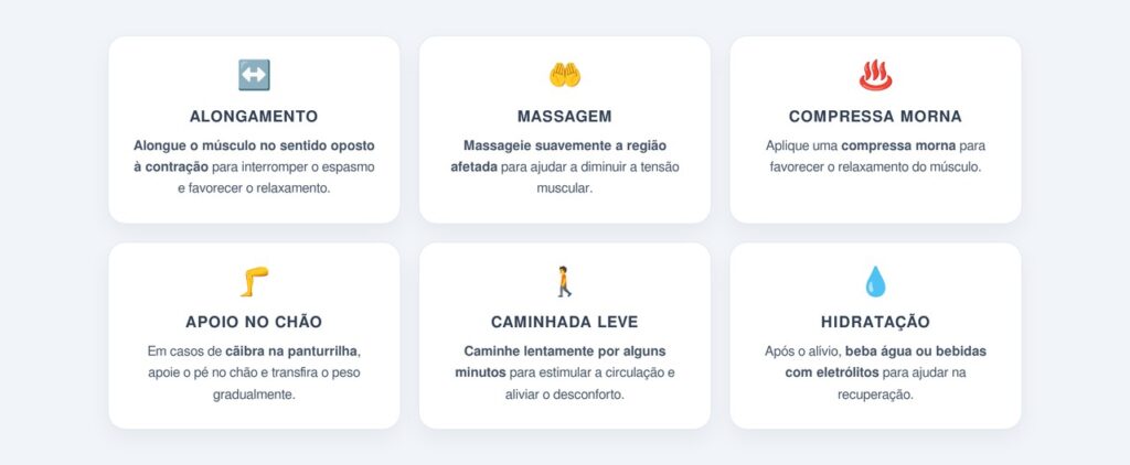 Como aliviar a cãibra no momento da crise?