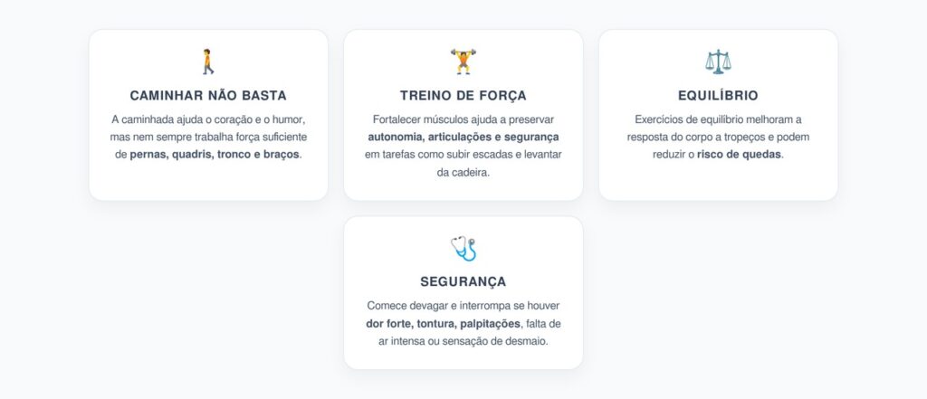 Depois dos 50: Caminhada, Força e Equilíbrio para Envelhecer com Autonomia