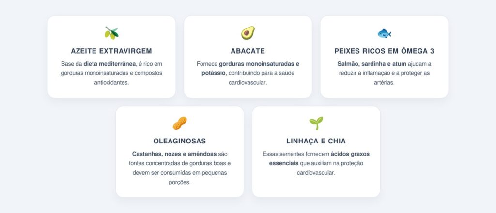 Quais são as principais fontes de gorduras boas?