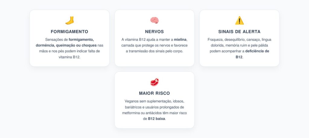 Formigamento nas Mãos e Pés: Quando Pode Ser Falta de Vitamina B12