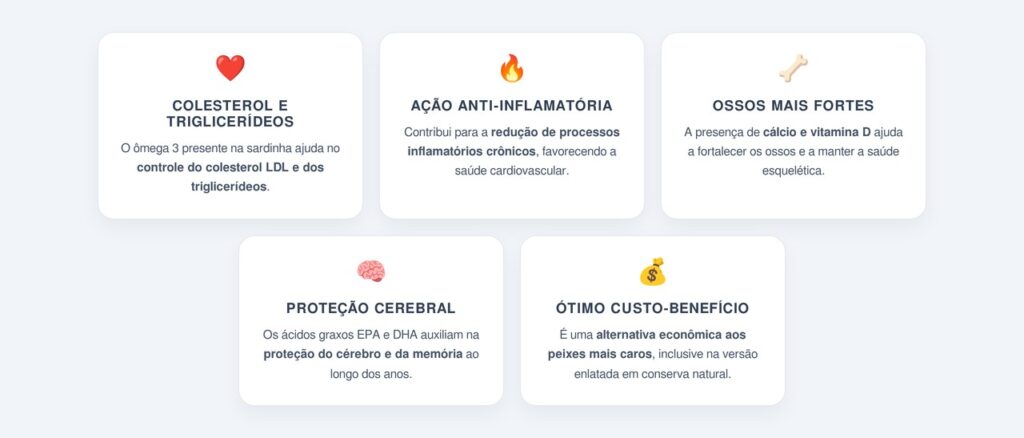 Quais são os benefícios da sardinha para o coração?