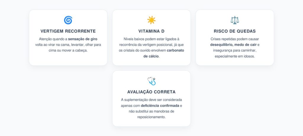 Vitamina D e Vertigem Recorrente: O Que Saber Sobre Quedas e Equilíbrio