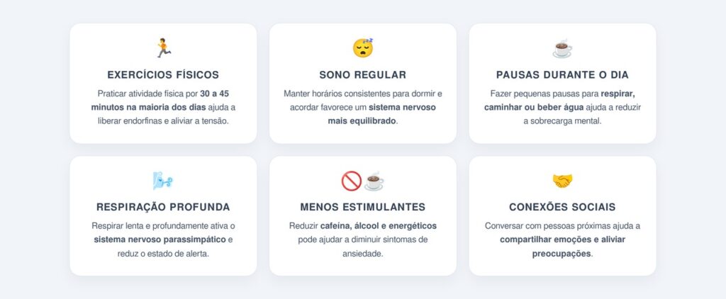 Quais hábitos diários ajudam a reduzir a ansiedade?
