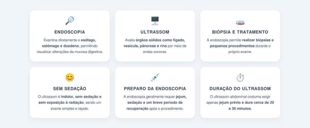 Quais são as principais diferenças entre os dois exames?