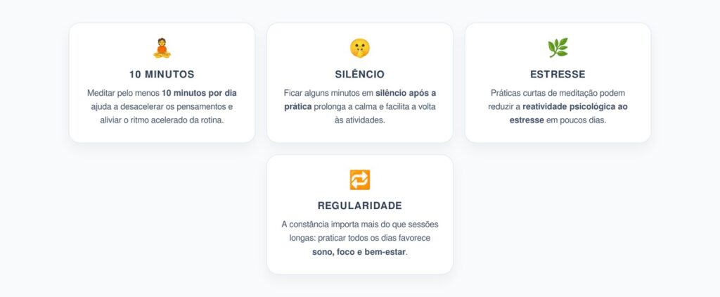 Meditação Diária: 10 Minutos para Reduzir o Estresse e Acalmar a Mente