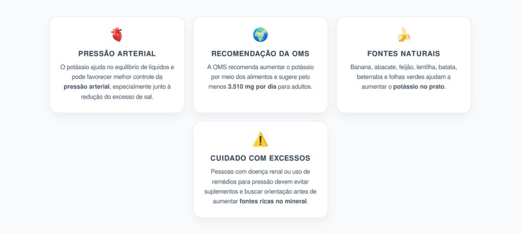 Potássio Depois dos 50: O Mineral Que Ajuda a Controlar a Pressão