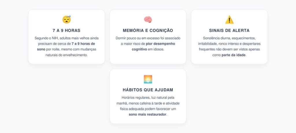 Sono Depois dos 60: O Que o NIH Recomenda Para Memória, Humor e Qualidade de Vida