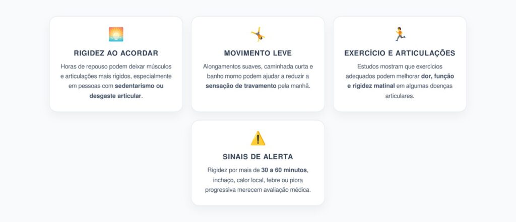 Rigidez Articular Pela Manhã: Quando o Movimento Ajuda e Quando Investigar