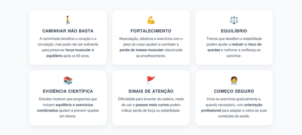 Após os 65 Anos: Exercícios de Força e Equilíbrio que Ajudam a Reduzir Quedas e Preservar a Independência