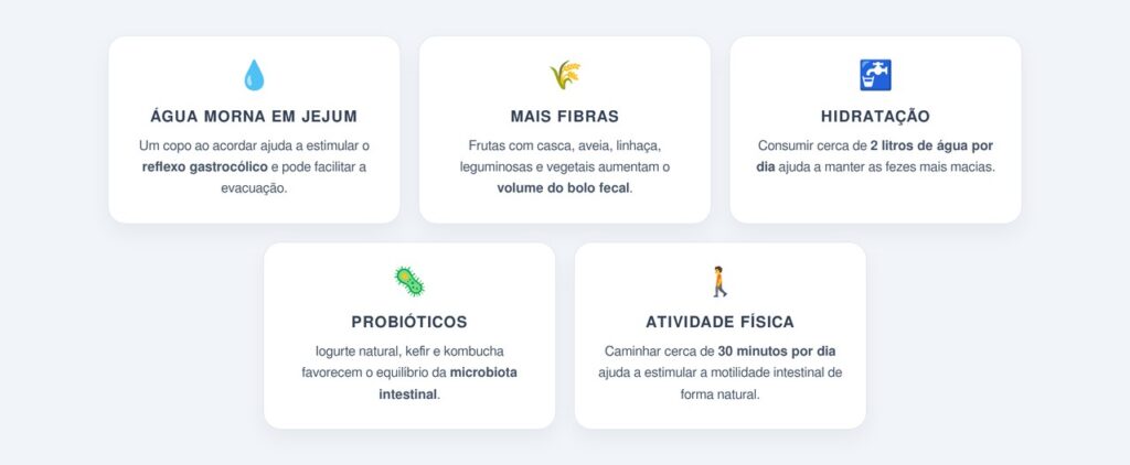 Quais são os 5 remédios caseiros para soltar o intestino?