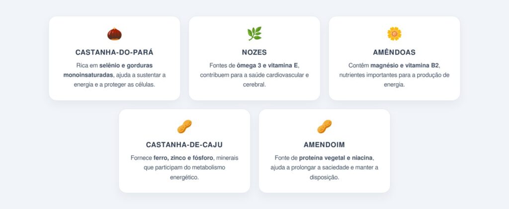 Quais oleaginosas oferecem mais energia?