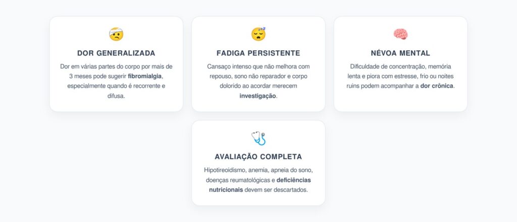 Fibromialgia: Dor Generalizada, Fadiga e Sono Ruim Além do Cansaço Comum