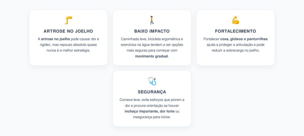 Artrose no Joelho: Exercícios Seguros Que Reduzem Dor e Rigidez
