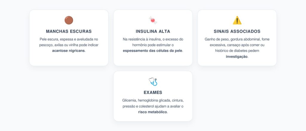 Escurecimento no Pescoço e Axilas: Sinal de Resistência à Insulina na Pele